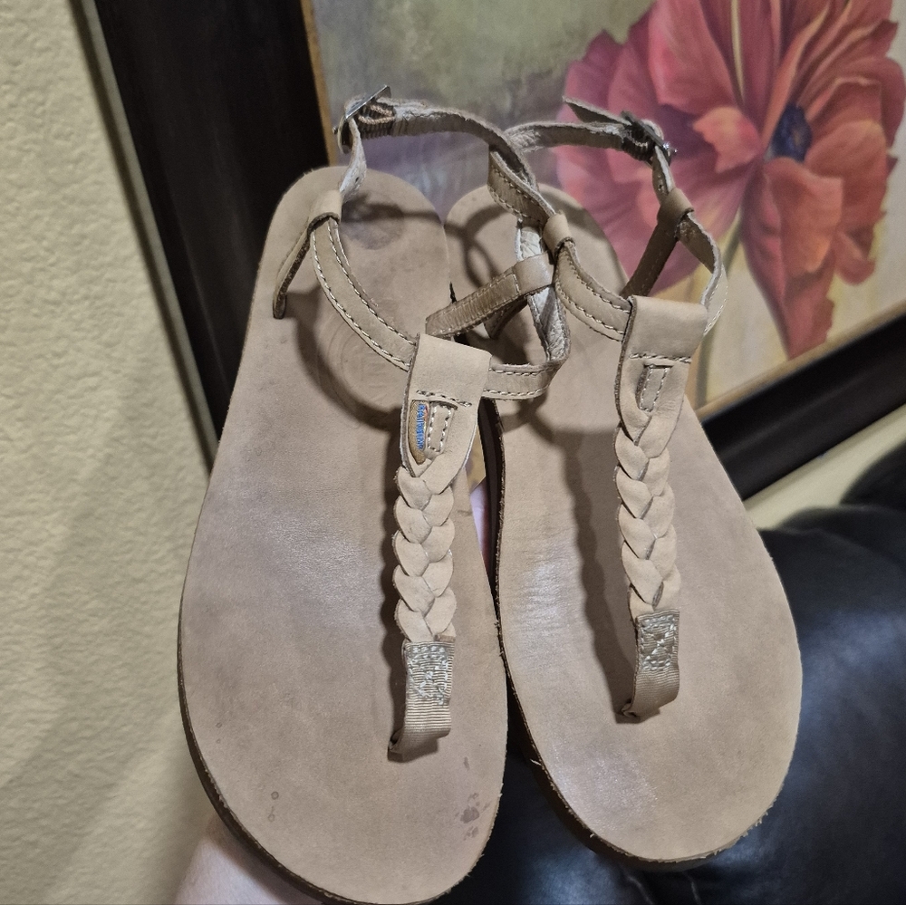 Rainbow Beige Braided Sandals